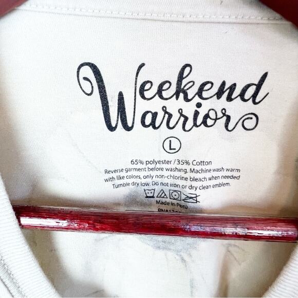 Weekend Warriors Tan Savage Vibes Mushroom Botanical Crop Tee Shirt Women Size L - Picture 3 of 13